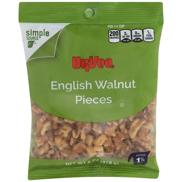 slide 1 of 1, Hy-vee English Walnut Pieces - 6 oz, 6 oz