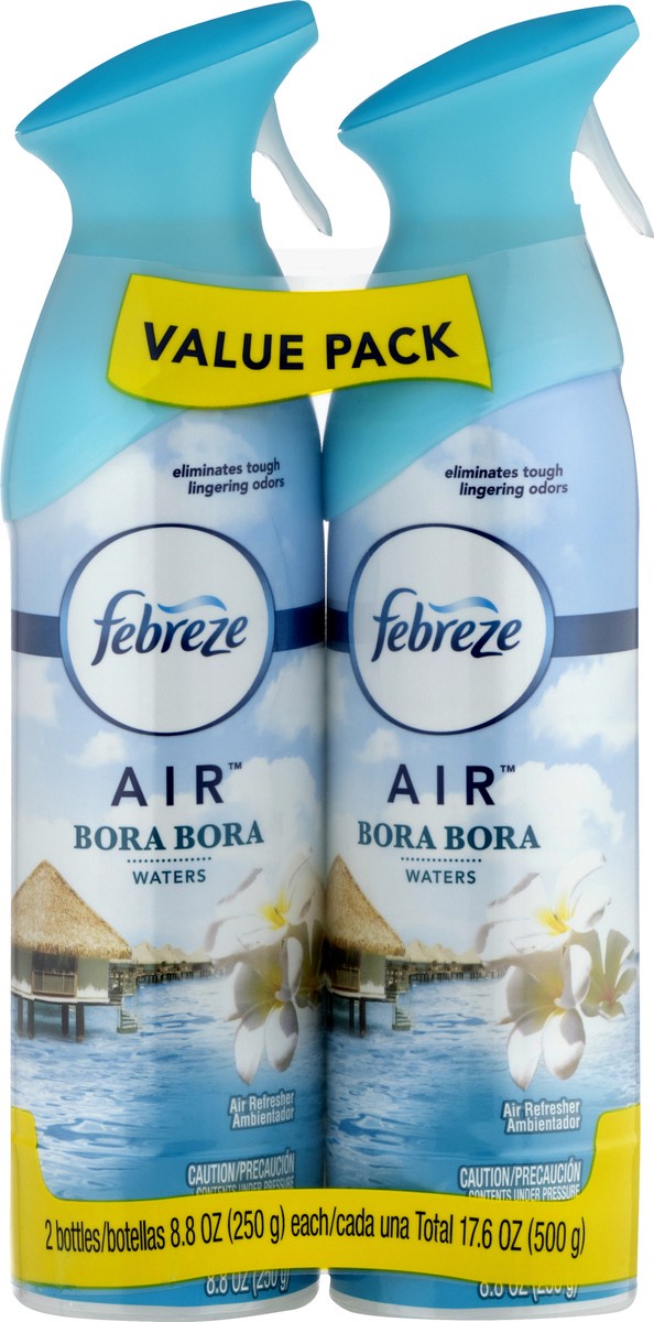 slide 6 of 12, Febreze Air Freshener Spray, Odor-Fighting Room Spray, Bora Bora Waters Scent, 8.8oz, 2 Count, 8.8 oz