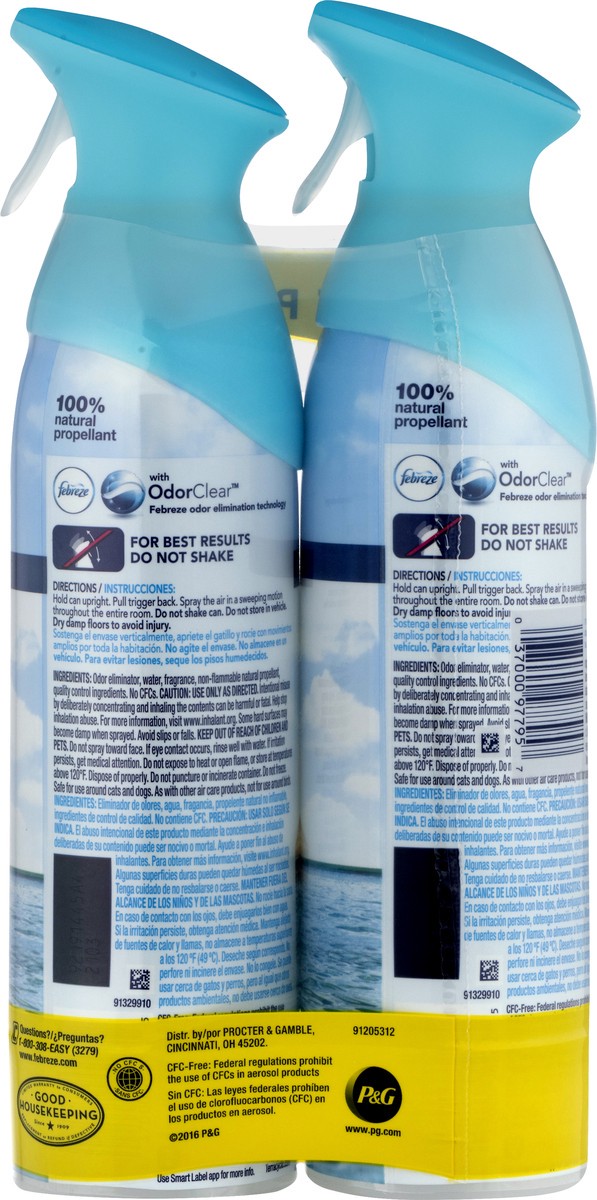 slide 5 of 12, Febreze Air Freshener Spray, Odor-Fighting Room Spray, Bora Bora Waters Scent, 8.8oz, 2 Count, 8.8 oz