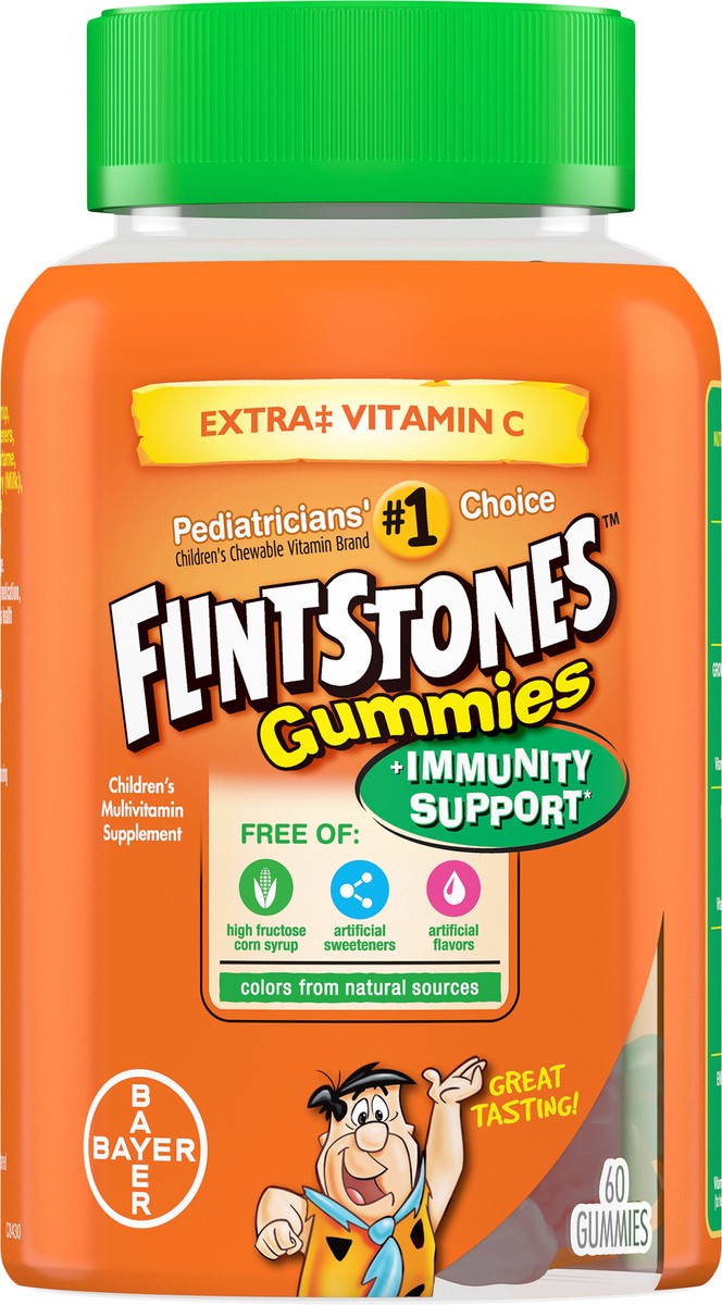 slide 3 of 7, Flintstones Gummies Immunity Support Children's Multivitamin Supplement, 60 ct