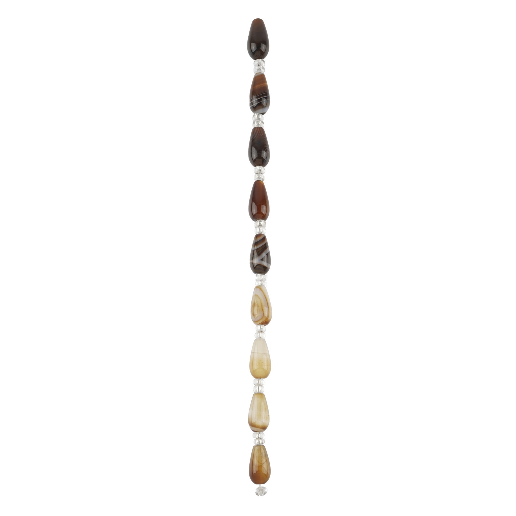 slide 3 of 3, Brown Striped Dyed Agate Teardrop Beads, 8mm By Bead Landing, 8mm