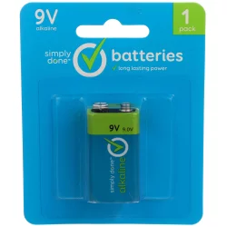 Simply Done 9V Alkaline Batteries