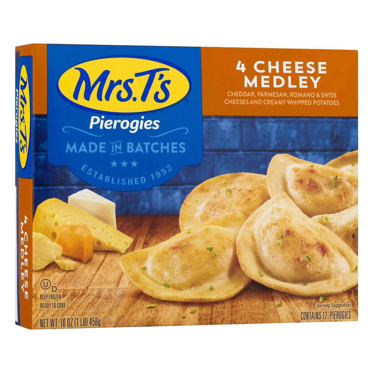 slide 5 of 16, Mrs. T's Pierogies Four Cheese Medley, 16 oz