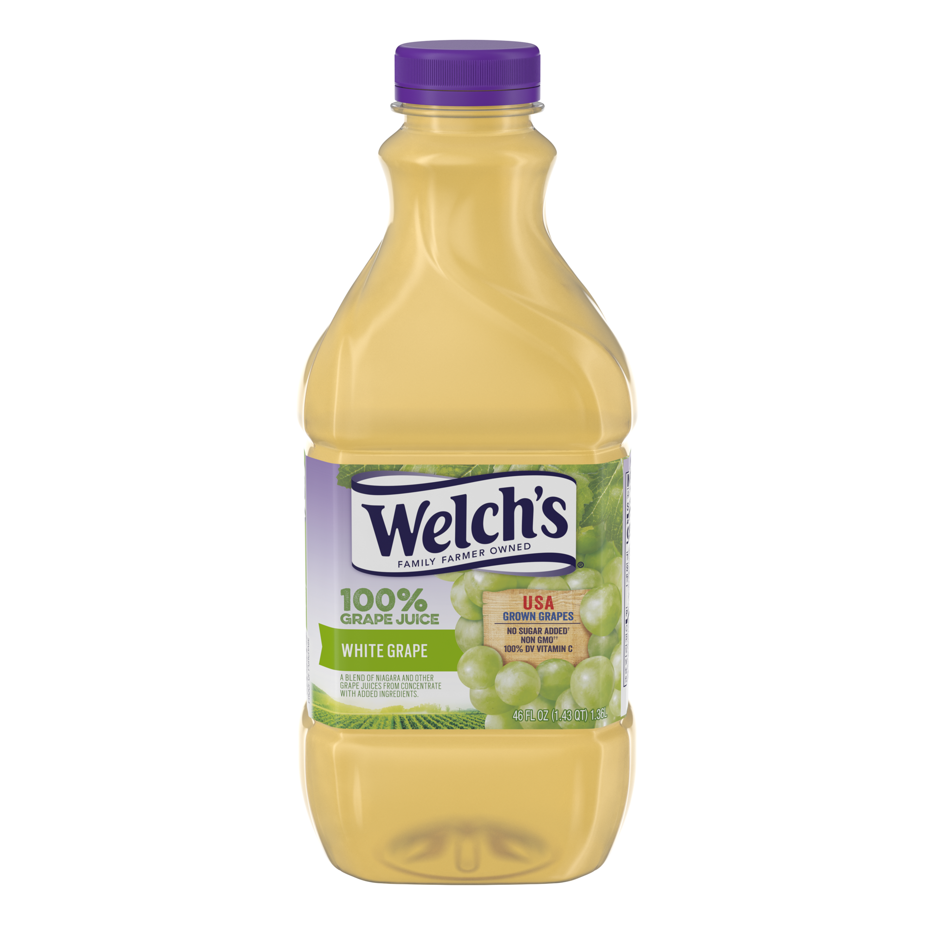 slide 1 of 5, Welch's 100% Grape Juice, White Grape, Fl Oz Bottle - 46 fl oz, 46 fl oz