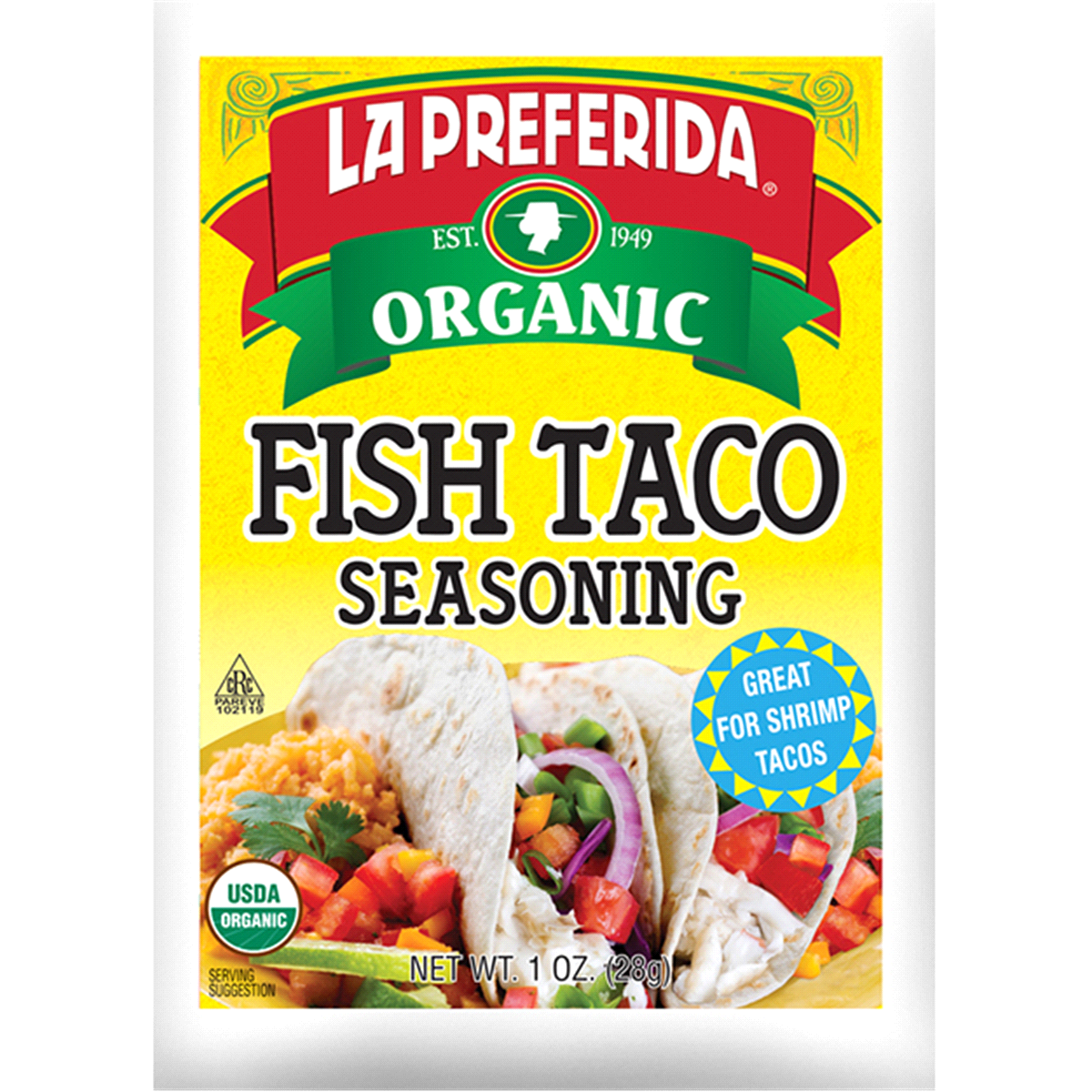 slide 1 of 1, La Preferida Organic Fish Taco Seasoning, 1 oz