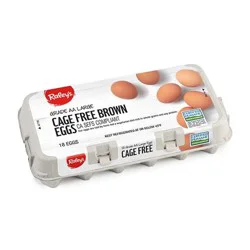 Raley's Cage Free Brown Eggs, Grade Aa Large 18 Ea