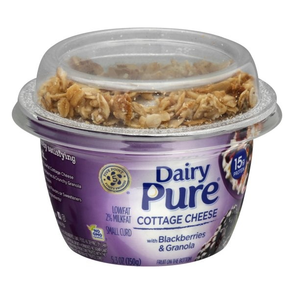 slide 1 of 1, Dairy Pure Cottage Cheese Mix-Ins with Blackberries & Granola, 5.3 oz