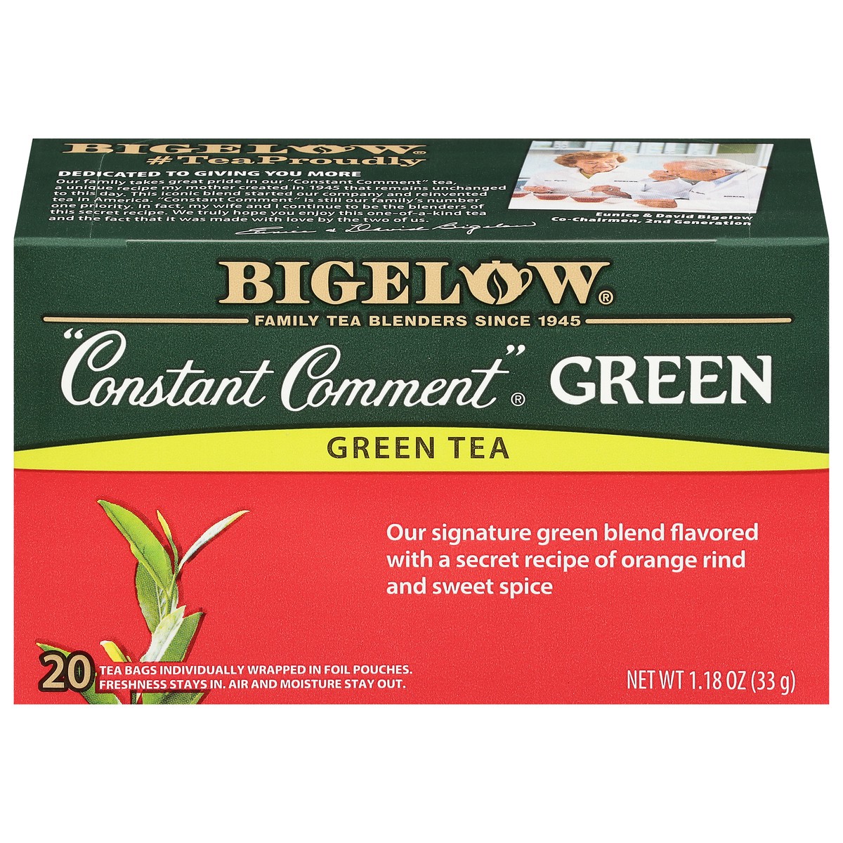 slide 1 of 9, Bigelow Constant Comment Green 20 Tea Bags\, 20 individually wrapped tea bags, 20 ct