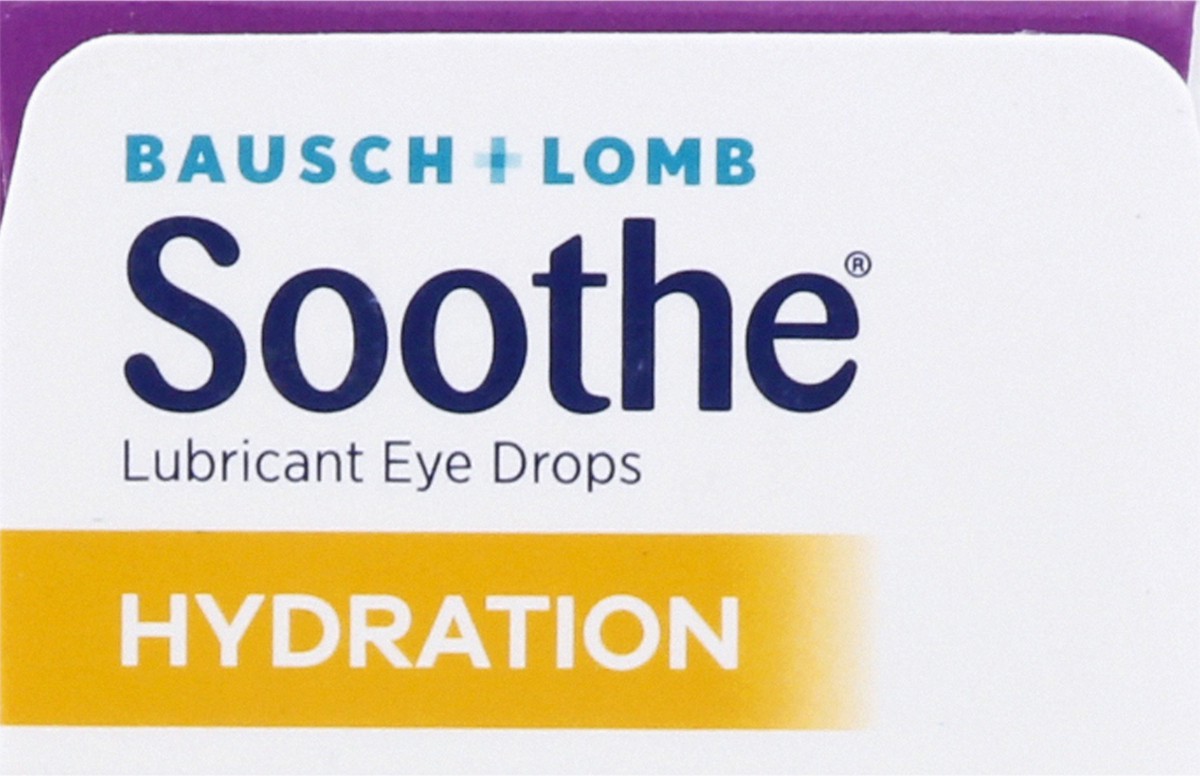 slide 6 of 9, Bausch + Lomb Soothe Hydration Eye Drops for Dry Eyes, Lubricating Eye Drops–from Bausch + Lomb, 0.5 FL OZ (15 mL), 0.50 fl oz