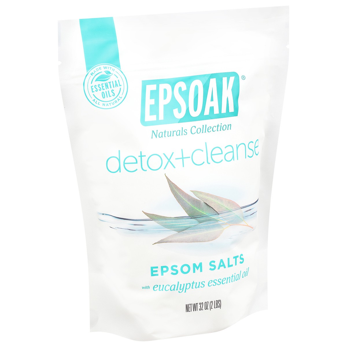 slide 8 of 9, Epsoak Naturals Collection Detox + Cleanse Epsom Salts 32 oz Pouch, 32 oz