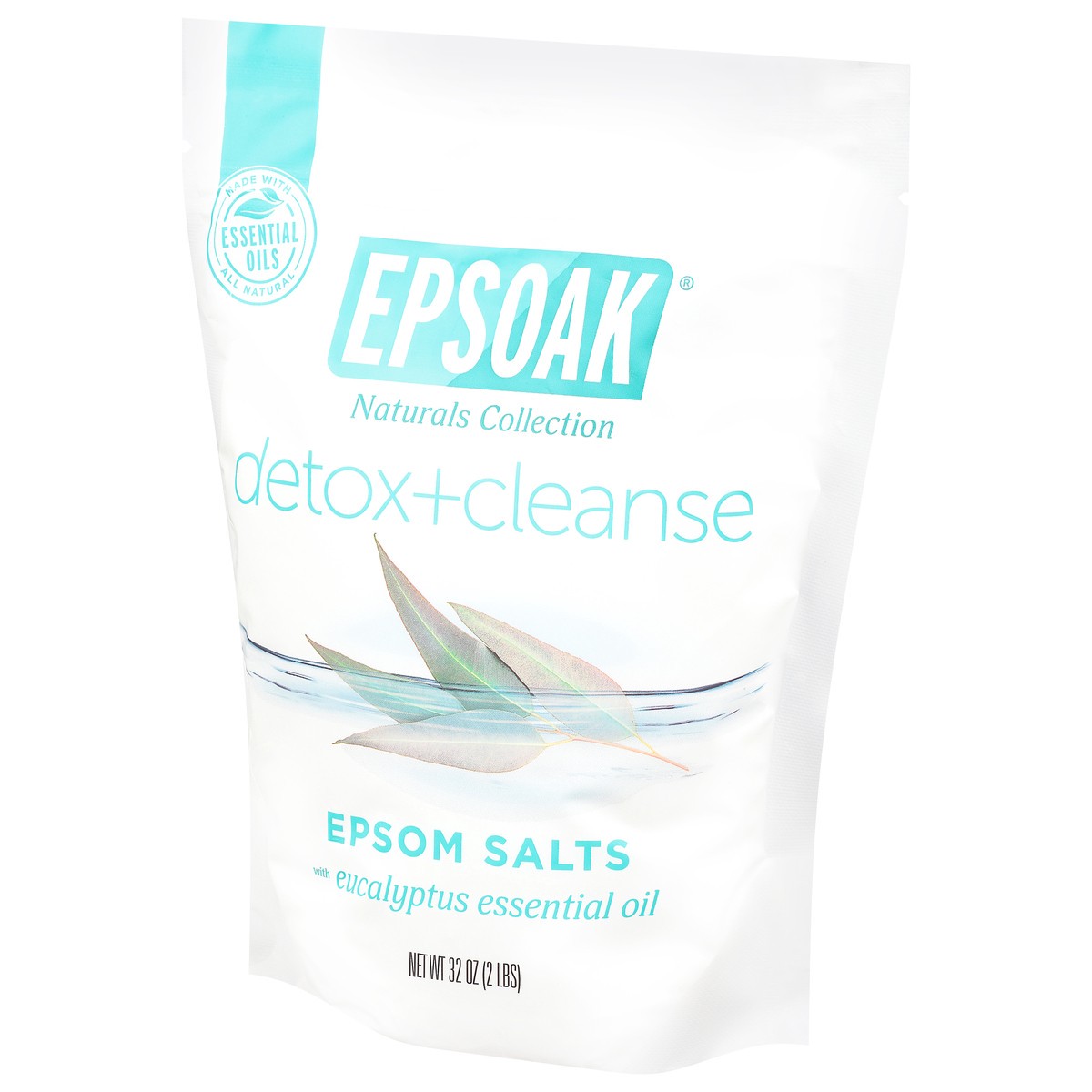 slide 9 of 9, Epsoak Naturals Collection Detox + Cleanse Epsom Salts 32 oz Pouch, 32 oz