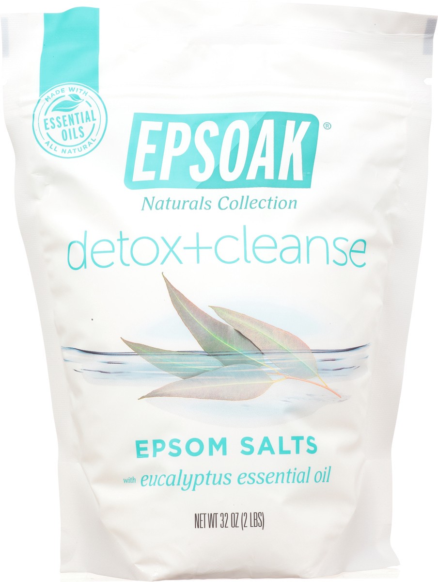 slide 5 of 9, Epsoak Naturals Collection Detox + Cleanse Epsom Salts 32 oz Pouch, 32 oz