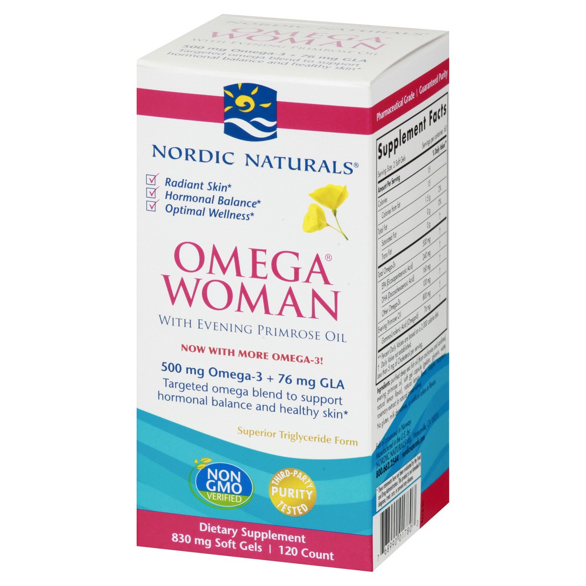 slide 2 of 9, Nordic Naturals With Evening Primrose Oil 830 mg Soft Gels Omega Woman 120 ea, 120 ct