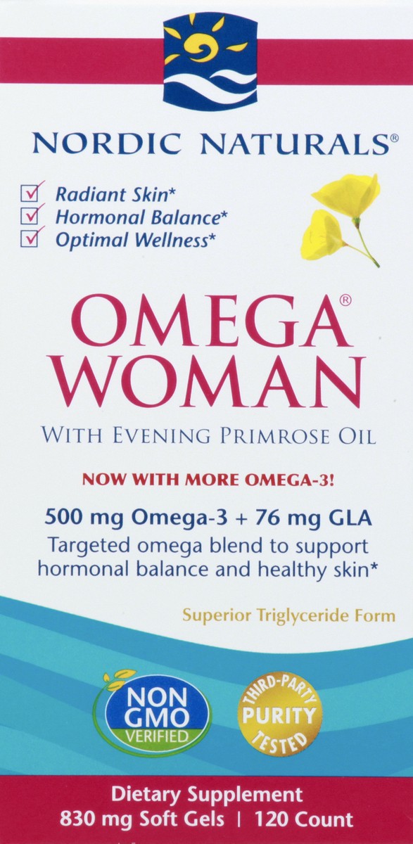 slide 7 of 9, Nordic Naturals With Evening Primrose Oil 830 mg Soft Gels Omega Woman 120 ea, 120 ct