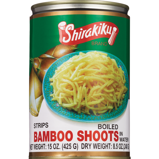 slide 1 of 1, Shirakiku Bamboo Shoots, in Water, Strips, Boiled, 15 oz