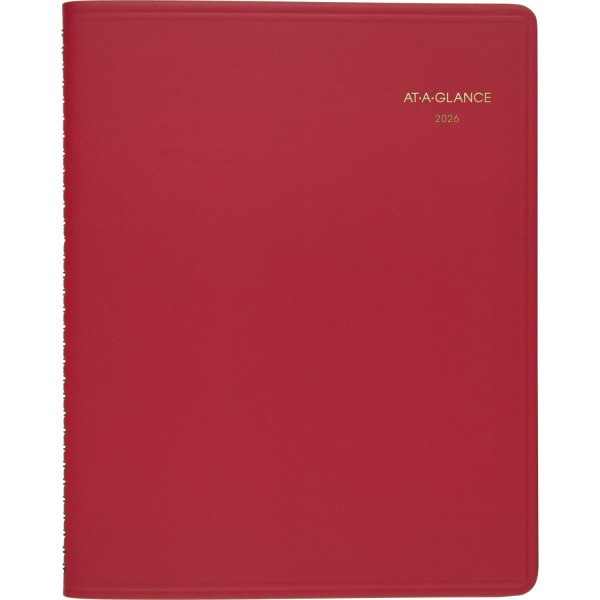 slide 2 of 10, AT-A-GLANCE® 2026 15-Month Monthly Planner, Red, Large, 9"" x 11"", 1 ct