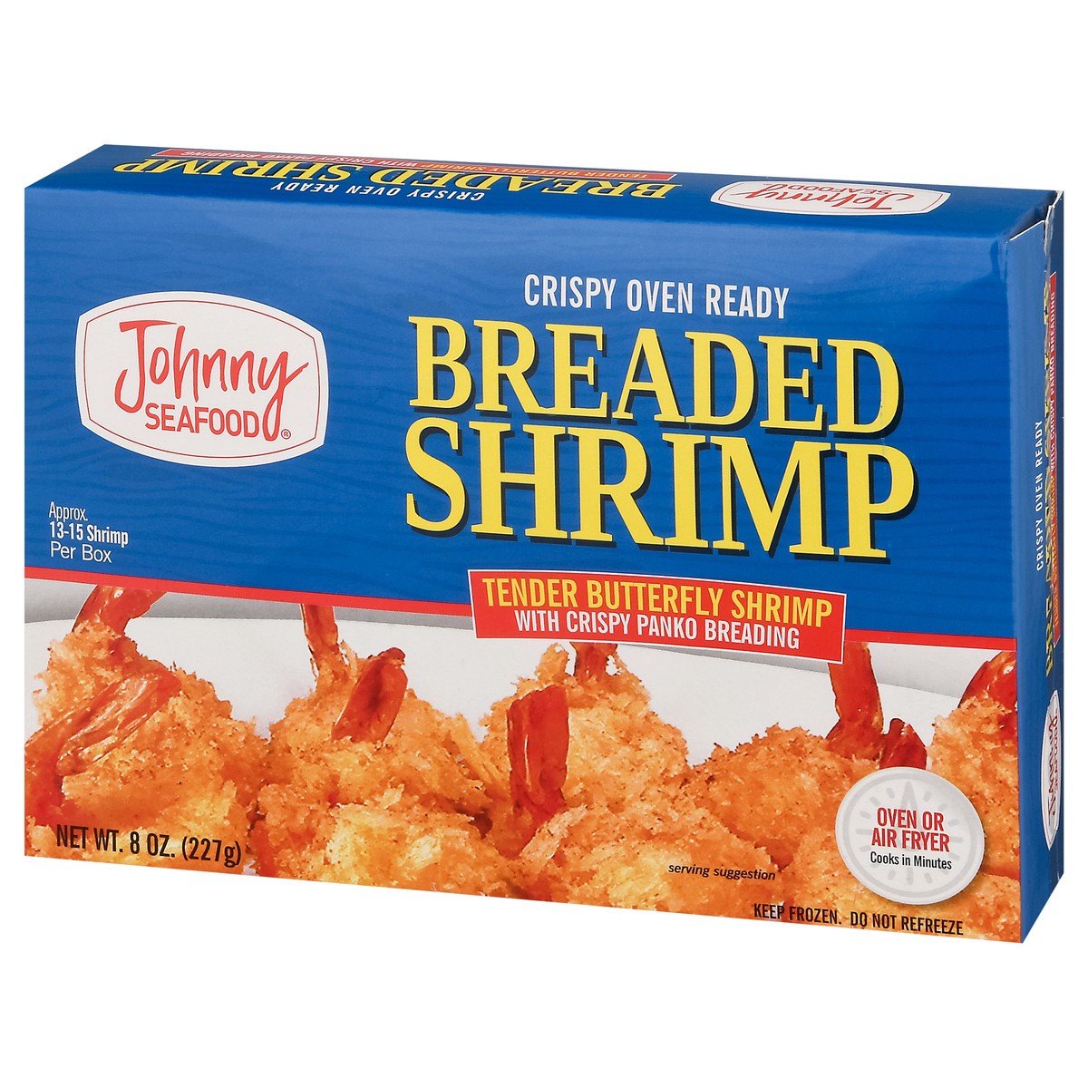 slide 3 of 9, Johnny Seafood Breaded Shrimp 8 oz, 8 oz