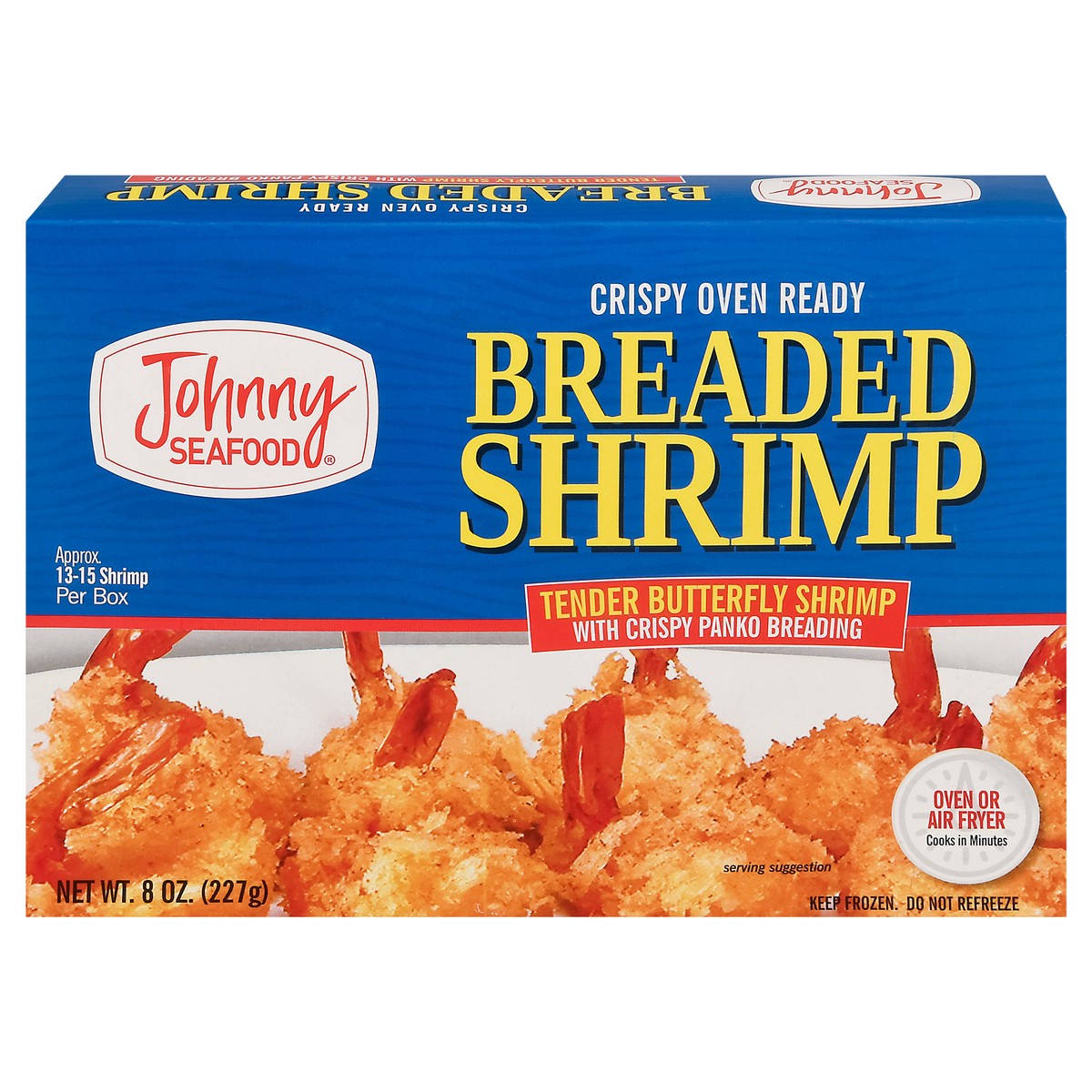 slide 1 of 9, Johnny Seafood Breaded Shrimp 8 oz, 8 oz