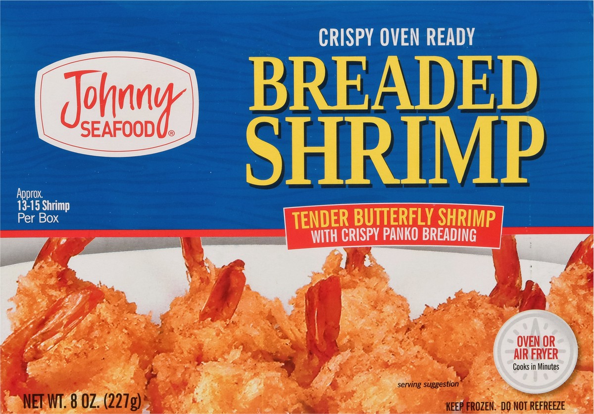 slide 9 of 9, Johnny Seafood Breaded Shrimp 8 oz, 8 oz