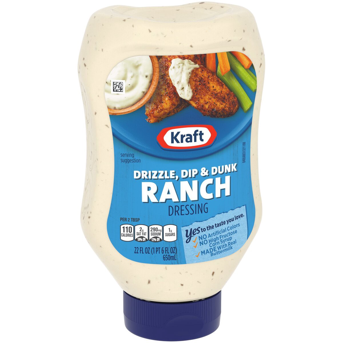 slide 5 of 8, Kraft Drizzle, Dip and Dunk Ranch Dressing, 22.0 fl oz Squeeze Bottle, 22 fl oz