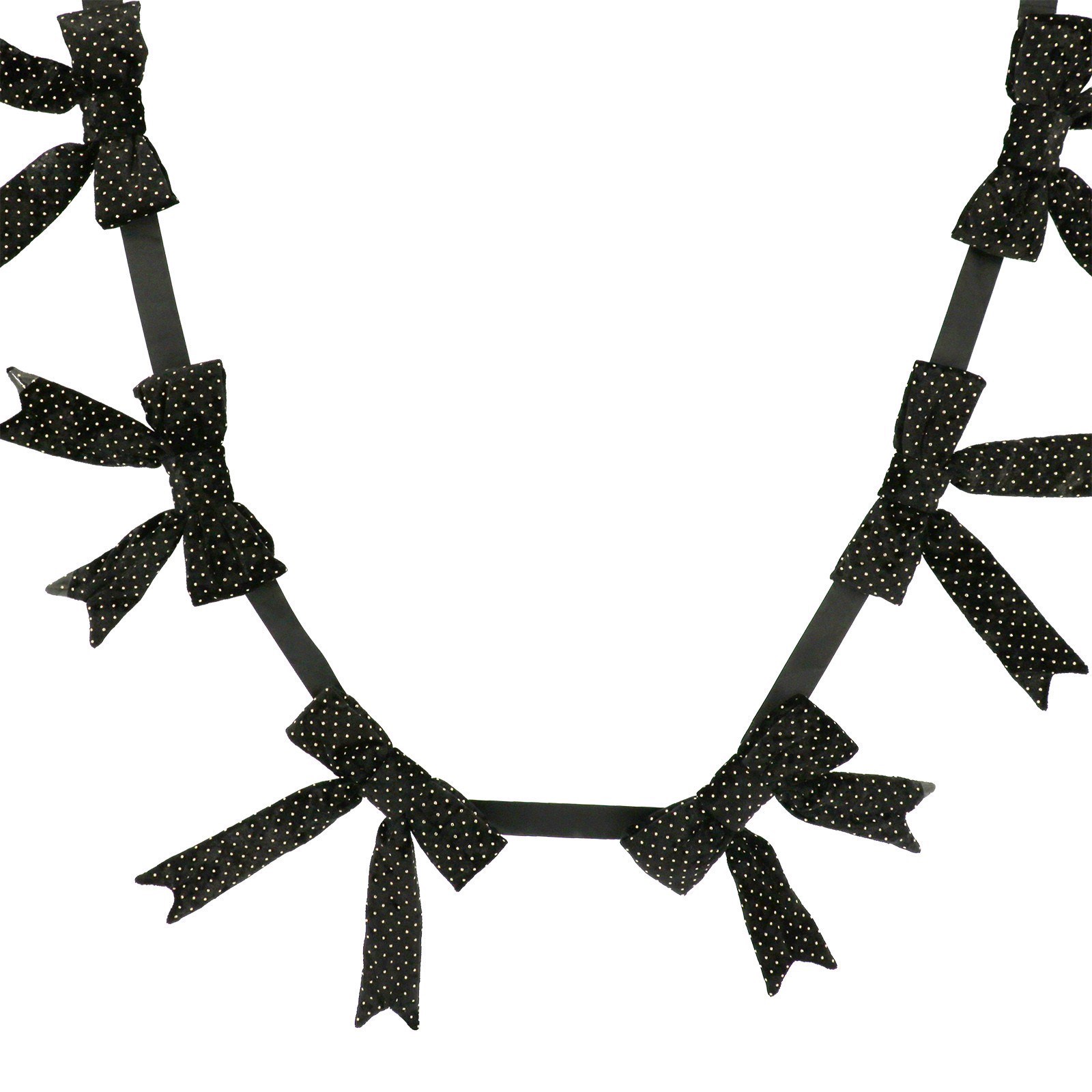slide 2 of 2, 6ft. Black & White Dot Bow Garland By Ashland, 6 ft
