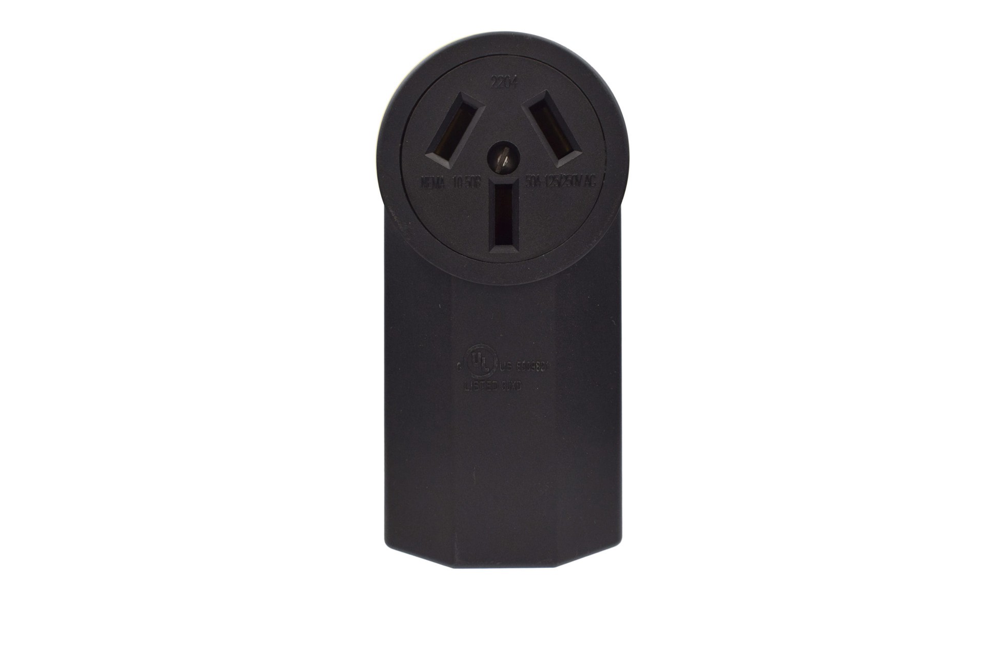 slide 2 of 2, Utilitech 50 -Amp 125/250-volt Industrial Round Range power outlet , Black, 1 ct