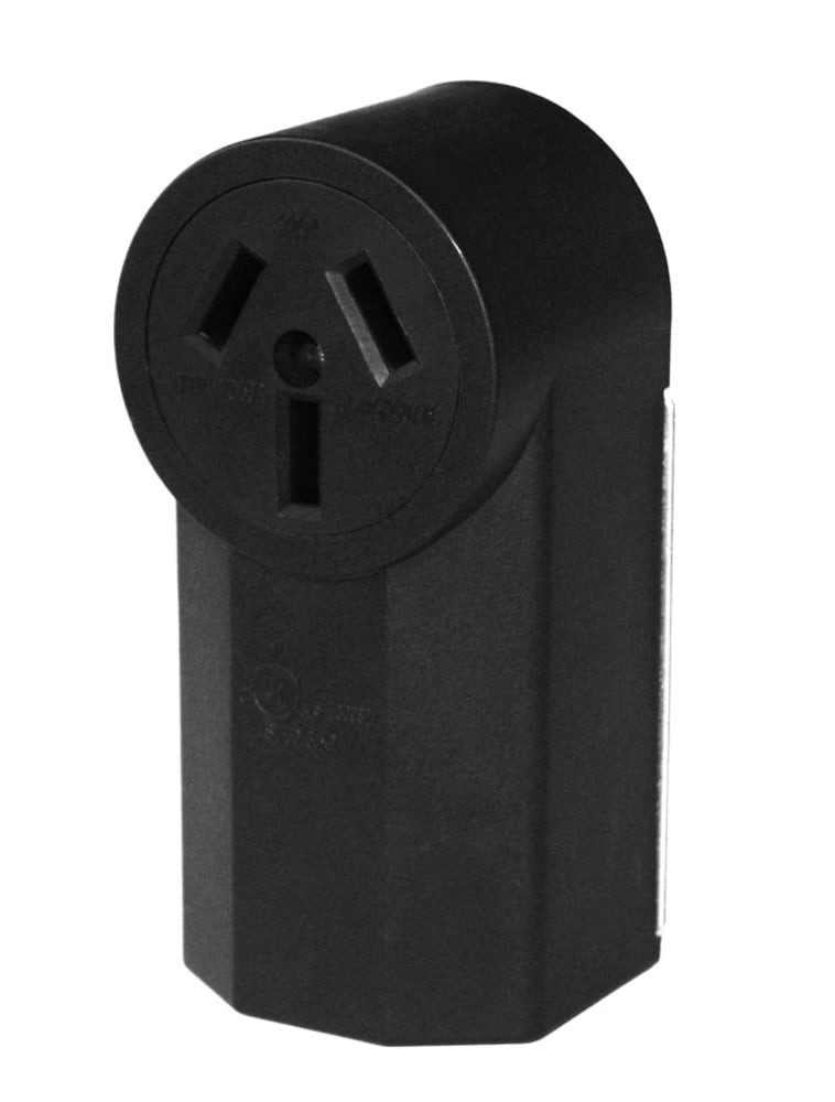 slide 1 of 2, Utilitech 50 -Amp 125/250-volt Industrial Round Range power outlet , Black, 1 ct