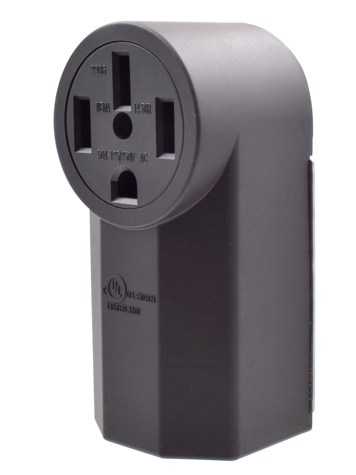 slide 5 of 6, Utilitech 50 -Amp 125/250-volt Industrial Round Range power outlet , Black, 1 ct