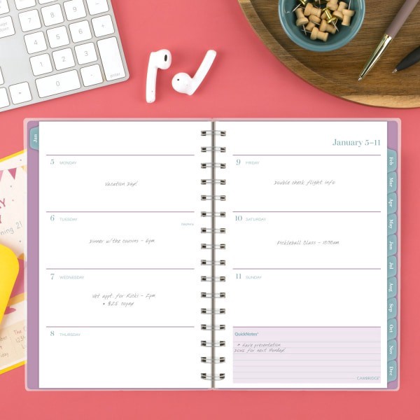 slide 5 of 9, Cambridge® Neo 2026 Weekly Monthly Planner, Small, 5 1/2"" x 8 1/2"", 1 ct