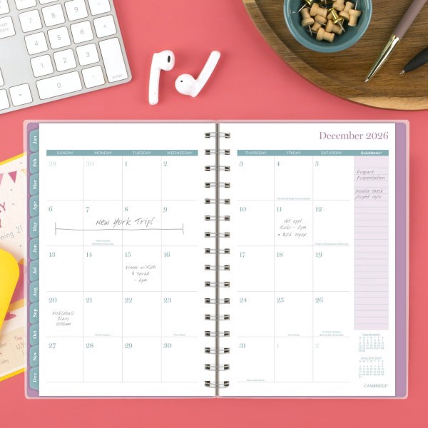 slide 2 of 9, Cambridge® Neo 2026 Weekly Monthly Planner, Small, 5 1/2"" x 8 1/2"", 1 ct