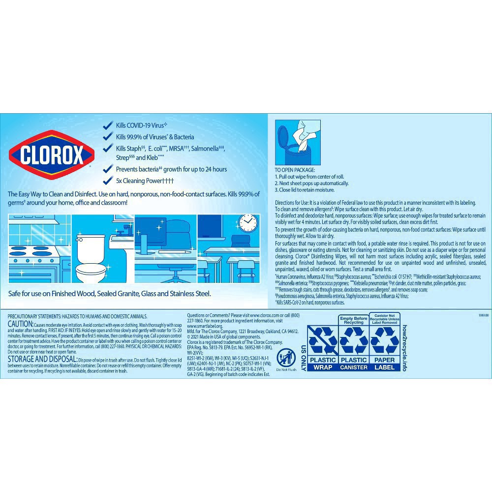 slide 47 of 222, Clorox Disinfecting Bleach Free Cleaning Wipes Value Pack 4CT, 4 ct