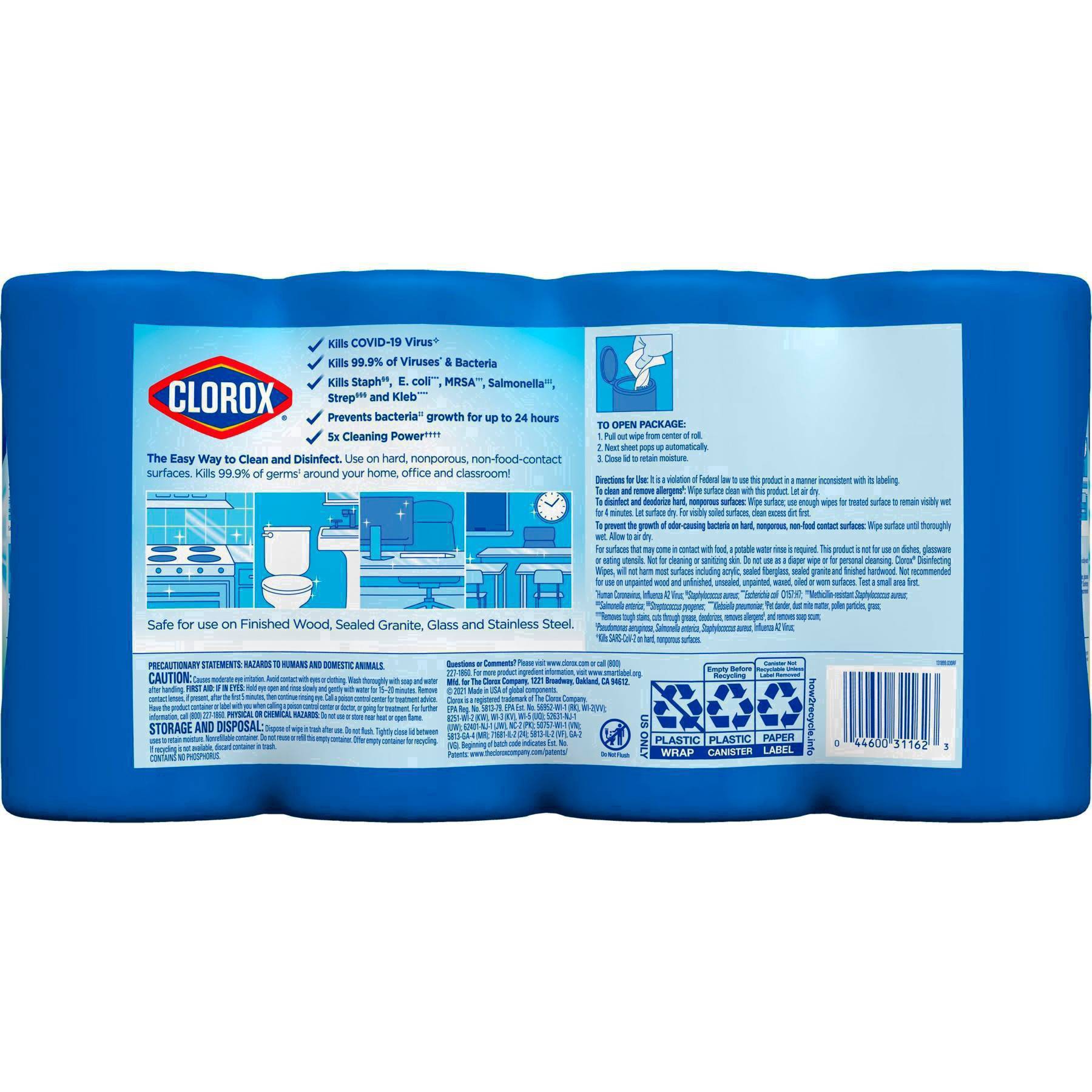 slide 54 of 222, Clorox Disinfecting Bleach Free Cleaning Wipes Value Pack 4CT, 4 ct