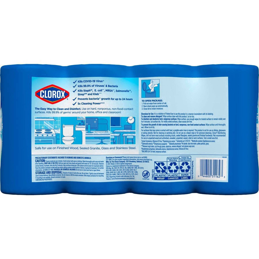 slide 69 of 222, Clorox Disinfecting Bleach Free Cleaning Wipes Value Pack 4CT, 4 ct