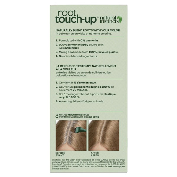 slide 4 of 5, Clairol Root Temp&Reg; Root Touch Up By Natural Instincts Permanent Color In Medium Blonde 8, 1 ct