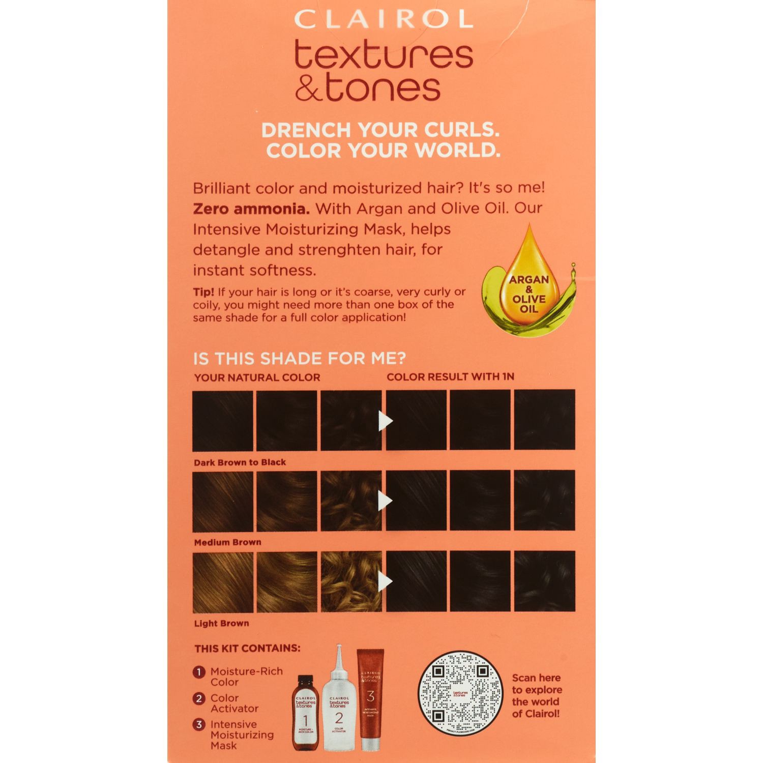 slide 2 of 2, Clairol Textures & Tones 1N Natural Black, 1 ct