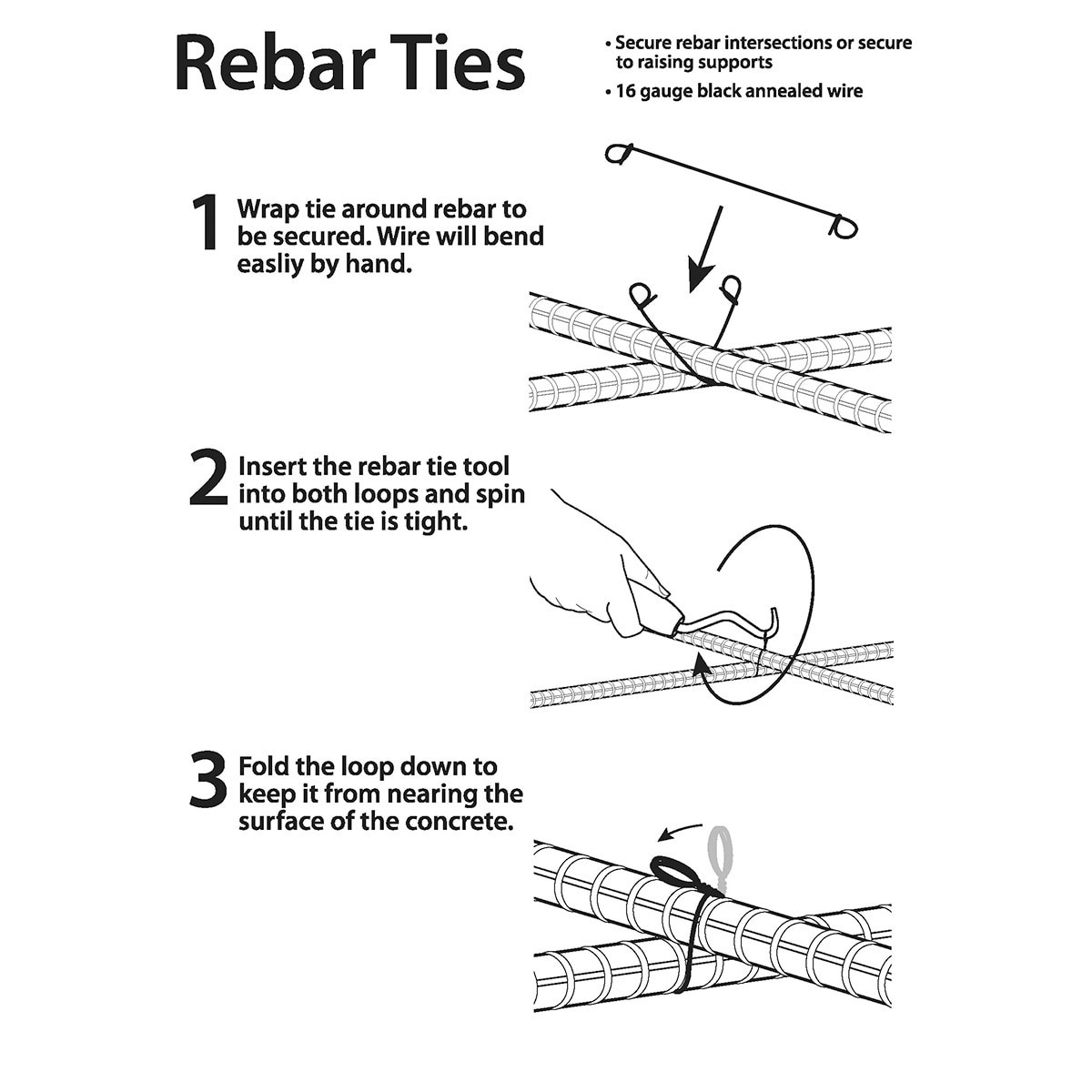 slide 6 of 6, PROWORX 16 -Gauge 6-in Rebar Ties 100 -Pack, 1 ct