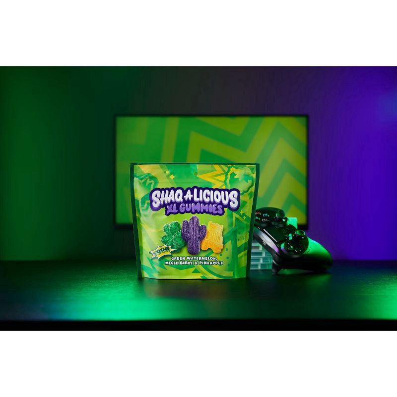 slide 3 of 6, SHAQ-A-LICIOUS XL GUMMIES Assorted Flavored Sour Chewy, Candy Bag, 11.8 oz, 11.8 oz