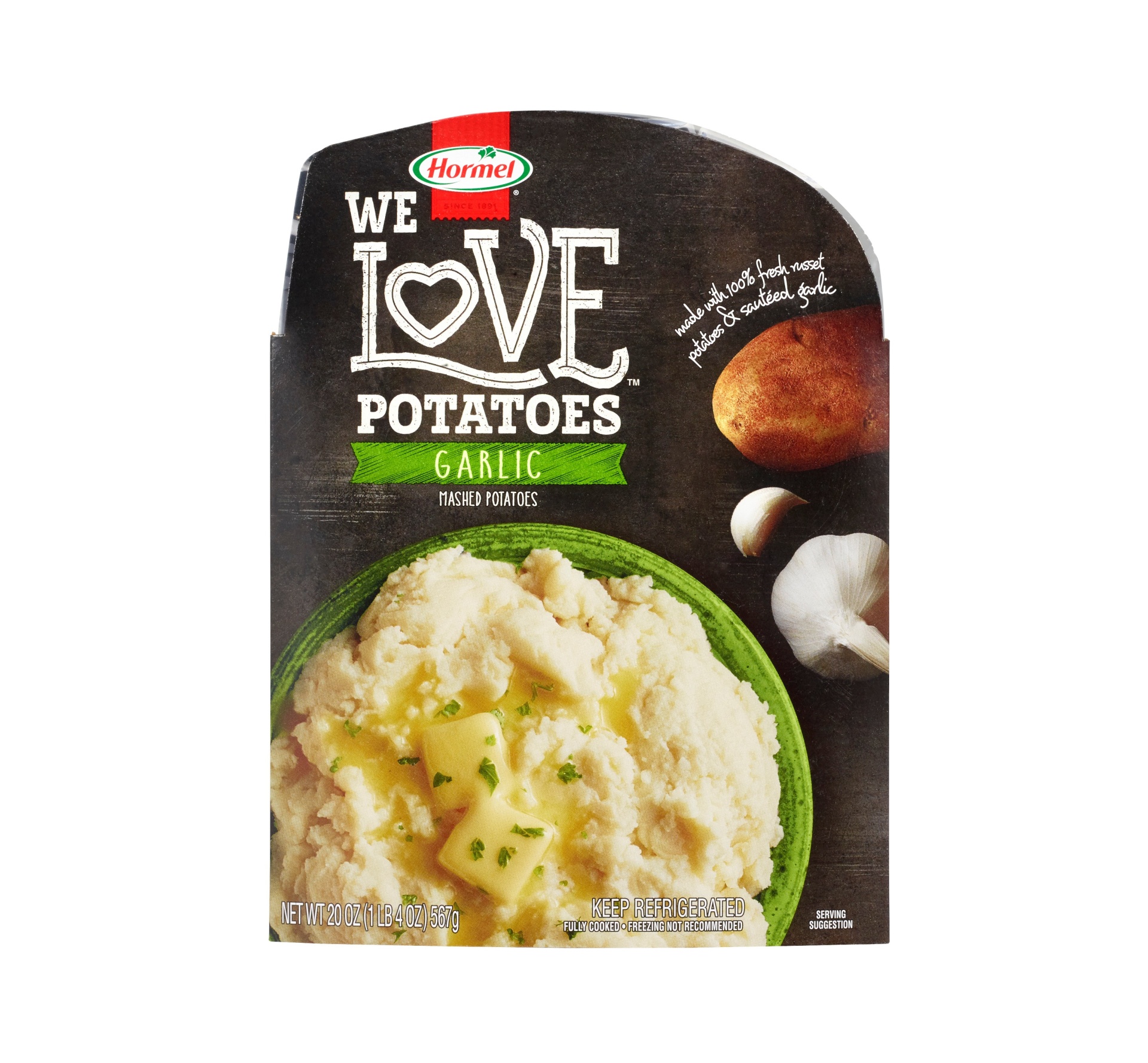 slide 1 of 3, Hormel We Love Prepared Garlic Mashed Potatoes, 20 oz