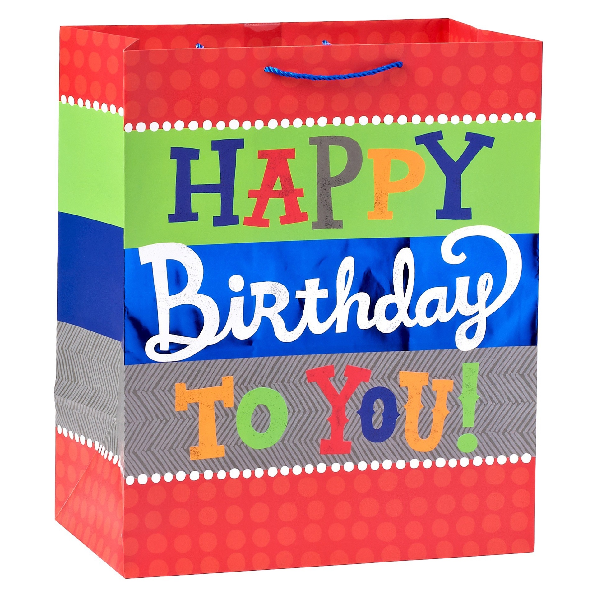 slide 1 of 1, Happy Baby Birthday Bold Colors Gift Bag - Spritz, 1 ct