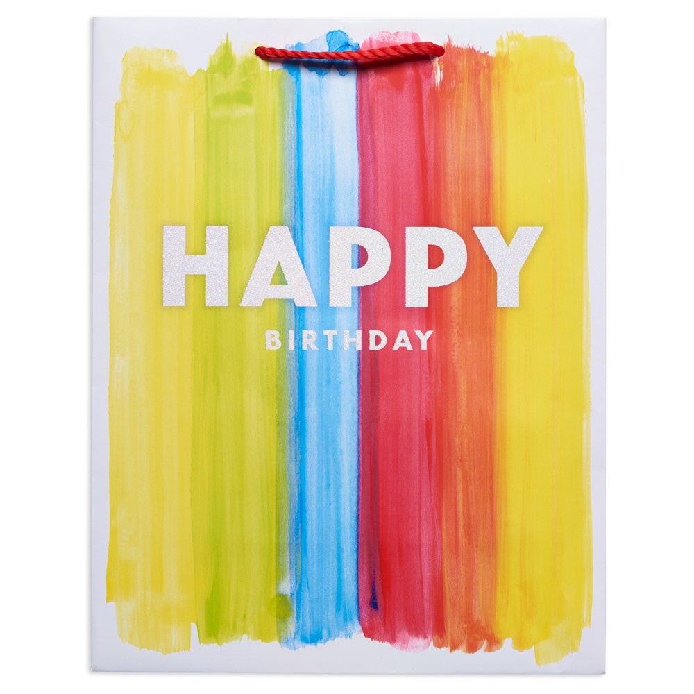 slide 2 of 2, Happy Baby Birthday Paint Stroke Gift Bag - Spritz, 1 ct