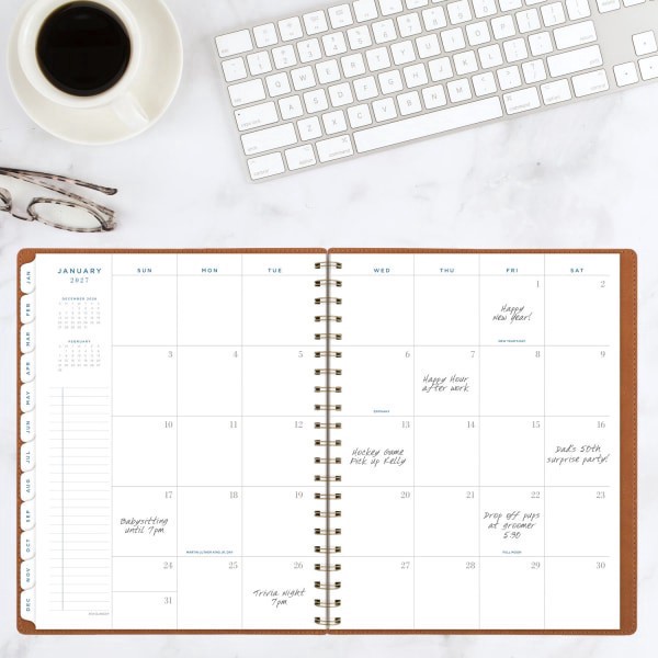 slide 8 of 10, AT-A-GLANCE® Signature Collection 2026 Weekly Monthly Planner, Brown, Large, 8 1/2"" x 11"", 1 ct