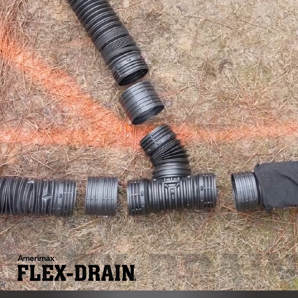 slide 6 of 6, FLEX Drain by Amerimax 4-in x 4-in 45 -Degree Corrugated Tee Fittings, 1 ct