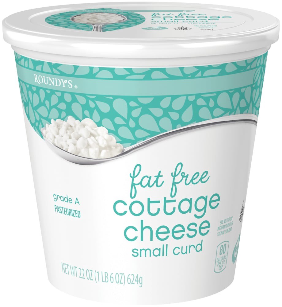 slide 3 of 3, Roundy's Fat Free Small Curd Cottage Cheese, 22 oz