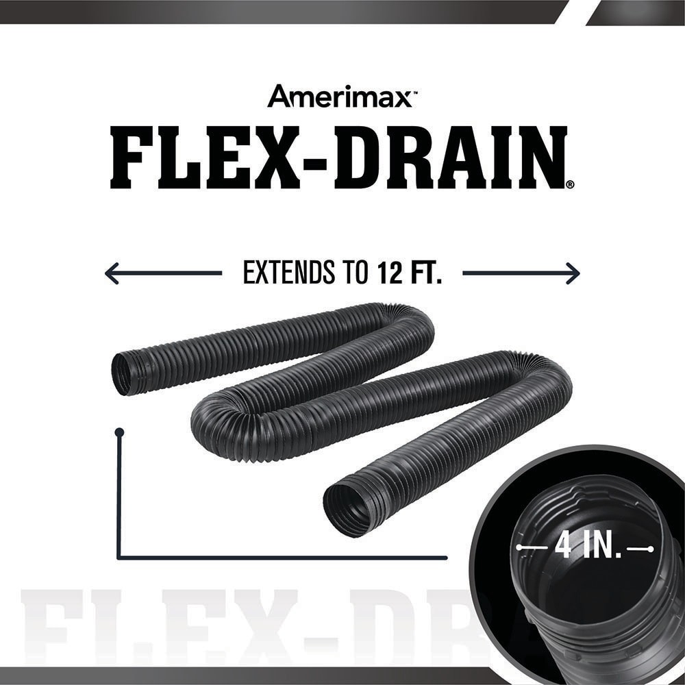 slide 5 of 6, FLEX Drain by Amerimax 4-in x 12-ft Corrugated Solid Pipe, 1 ct