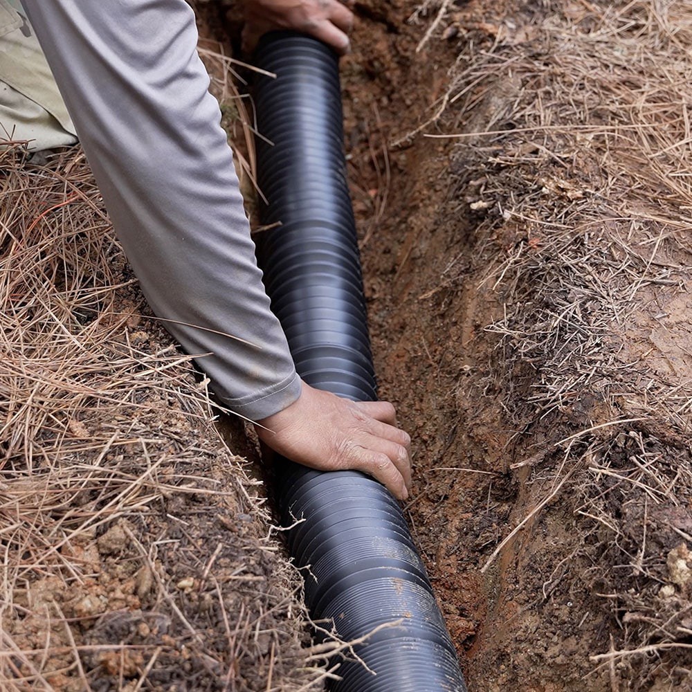 slide 6 of 6, FLEX Drain by Amerimax 4-in x 12-ft Corrugated Solid Pipe, 1 ct