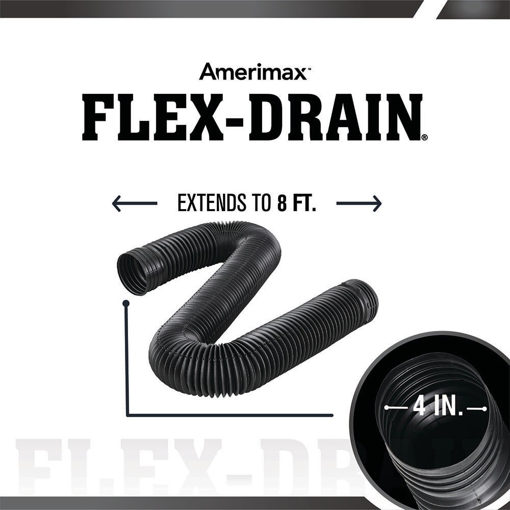 slide 4 of 6, FLEX Drain by Amerimax 4-in x 8-ft Corrugated Perforated Pipe, 1 ct