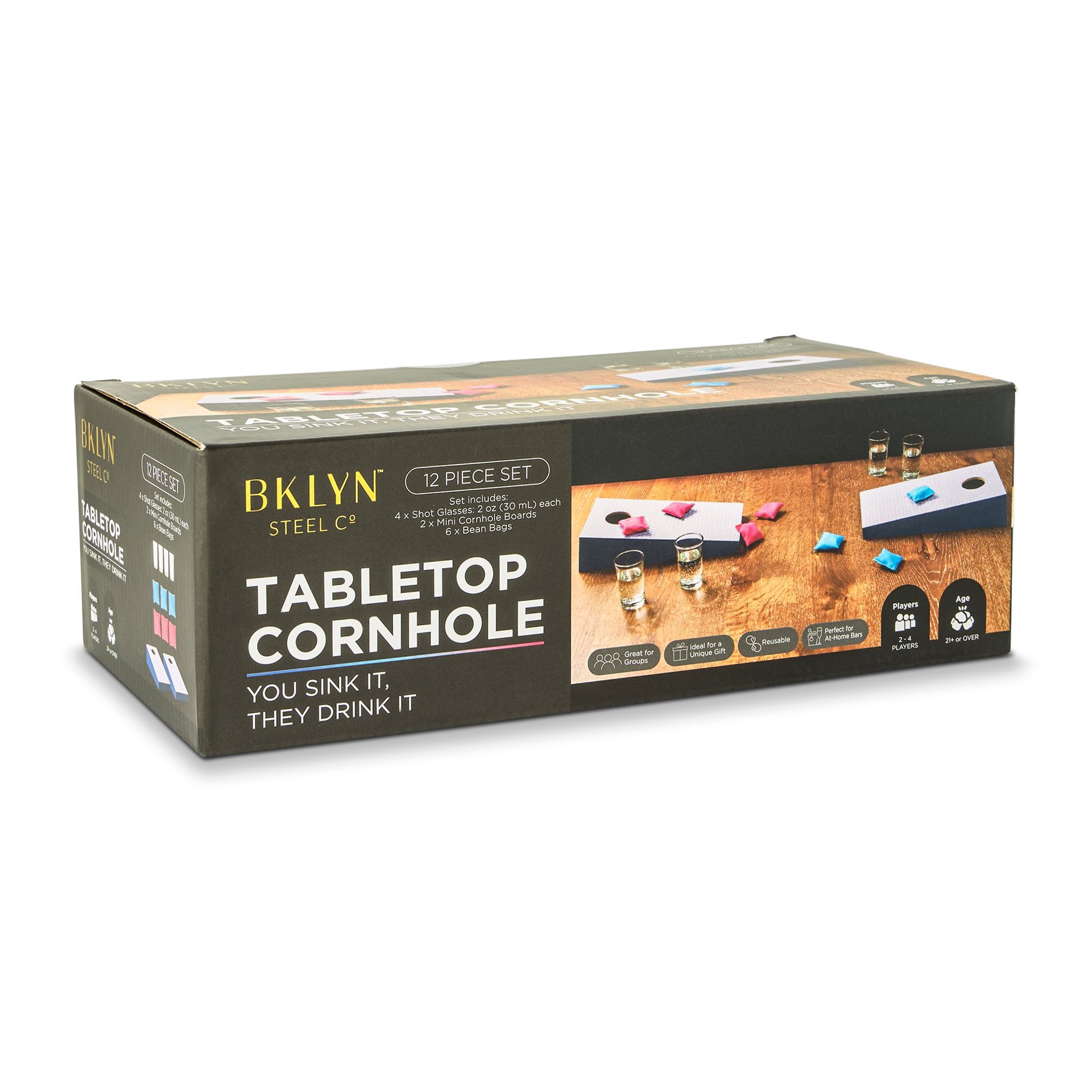 slide 1 of 1, Brooklyn Steel Co. Tabletop Cornhole Set, 12 ct