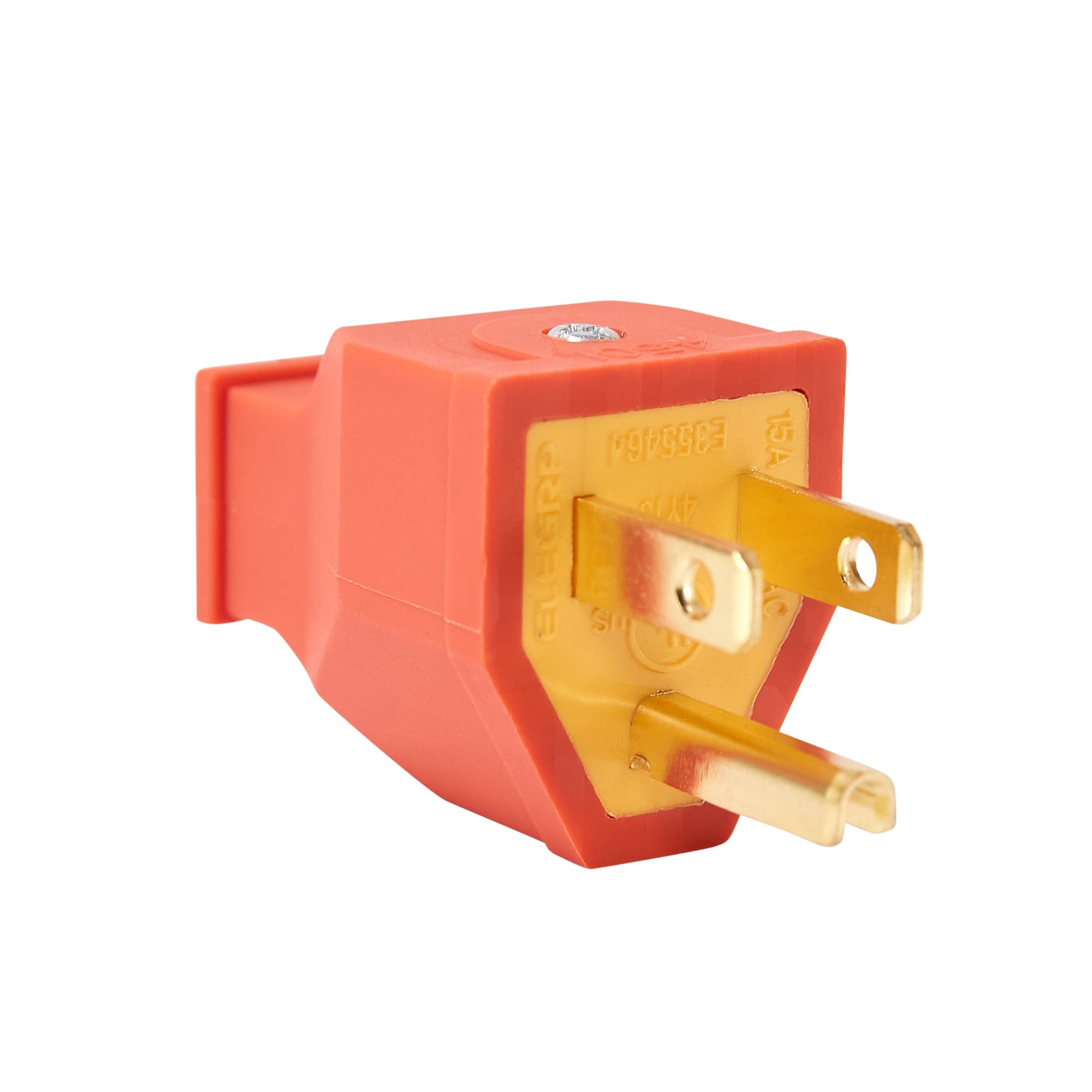 slide 2 of 4, Project Source 15-Amp 125-Volt NEMA 5-15p 3-wire Grounding General-duty Straight Plug, Orange, 1 ct
