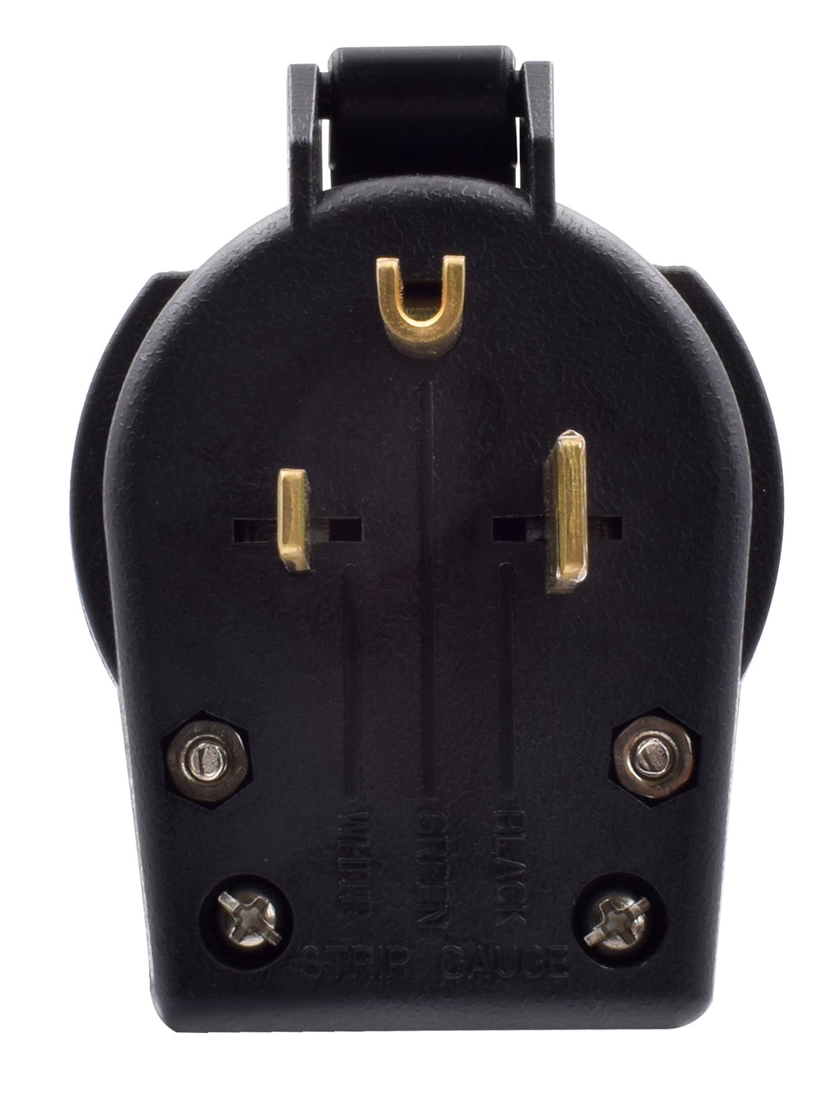 slide 3 of 6, Utilitech 50-Amp 250-Volt NEMA 6-50p 3-wire Grounding Heavy-duty Straight Plug, Black, 1 ct