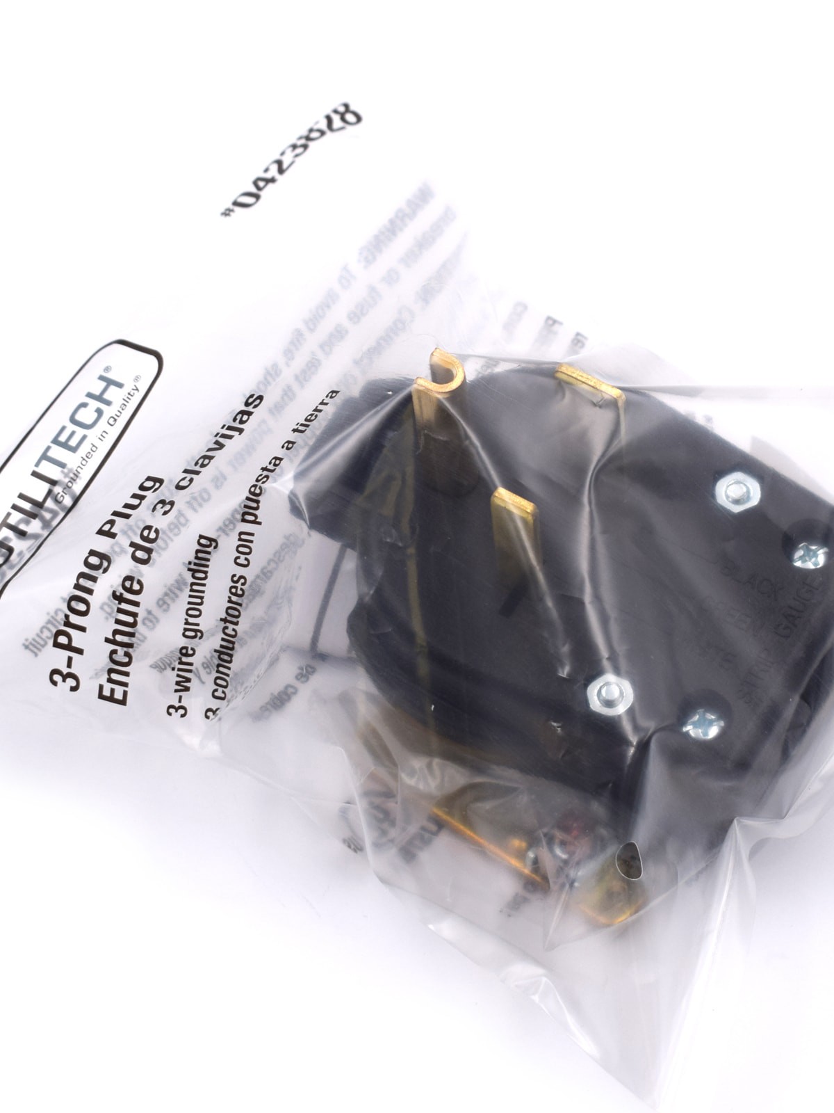 slide 6 of 6, Utilitech 50-Amp 250-Volt NEMA 6-50p 3-wire Grounding Heavy-duty Straight Plug, Black, 1 ct